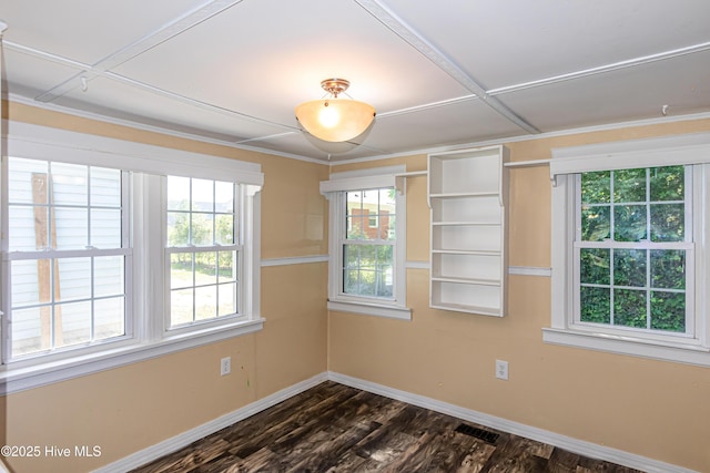 105 Queens Rd, Jacksonville, NC 28540 - empty room featuring baseboards, dark wood finished floors, and crown molding