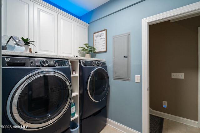 195 Devonshire Ave W, Seven Lakes, NC 27376 - laundry area with washing machine and clothes dryer, electric panel, cabinet space, and baseboards