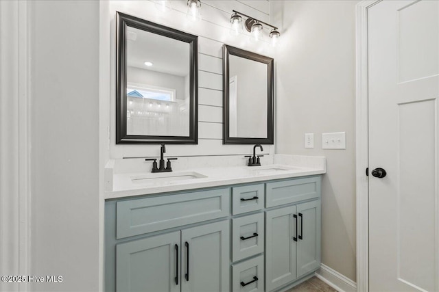 2259 Heartland Rd, Battleboro, NC 27809 - full bathroom with double vanity and baseboards