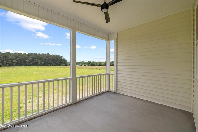 2259 Heartland Rd, Battleboro, NC 27809 - balcony featuring ceiling fan and a view of rural / pastoral area