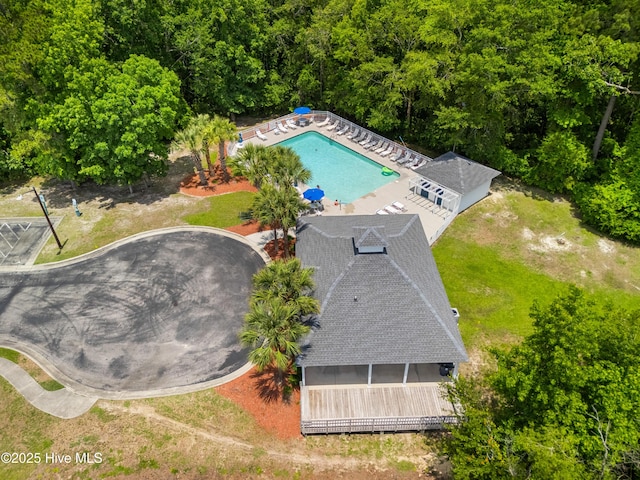 280 Coralstone Ct, Leland, NC 28451 - view from above of property featuring a pool