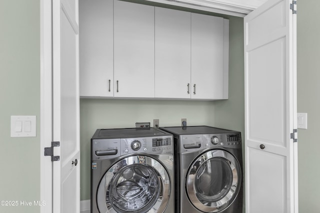2021 Seawind Ln, Wilmington, NC 28405 - washroom featuring cabinet space and separate washer and dryer