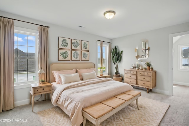 33 Chippewa Ln, Rocky Point, NC 28457 - bedroom featuring multiple windows, baseboards, and light carpet
