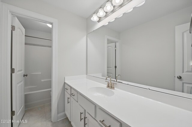 33 Chippewa Ln, Rocky Point, NC 28457 - bathroom with vanity, tub / shower combination, and tile patterned floors