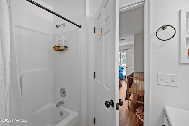 113 Sunshine Ln Unit C8, Winterville, NC 28590 - full bath with shower / tub combo with curtain and wood finished floors