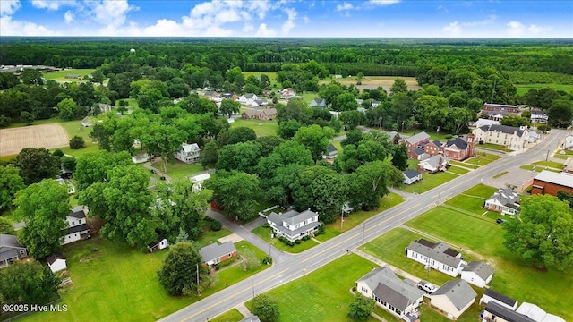 305 Court St, Gatesville, NC 27938 - aerial perspective of suburban area featuring a forest