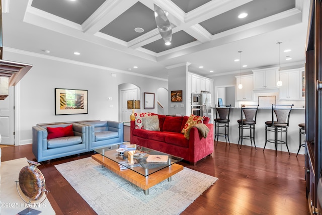 310 White Swan Ct, Wilmington, NC 28412 - kitchen with appliances with stainless steel finishes, ornamental molding, glass insert cabinets, white cabinetry, and recessed lighting