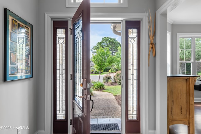 310 White Swan Ct, Wilmington, NC 28412 - foyer entrance featuring baseboards and crown molding