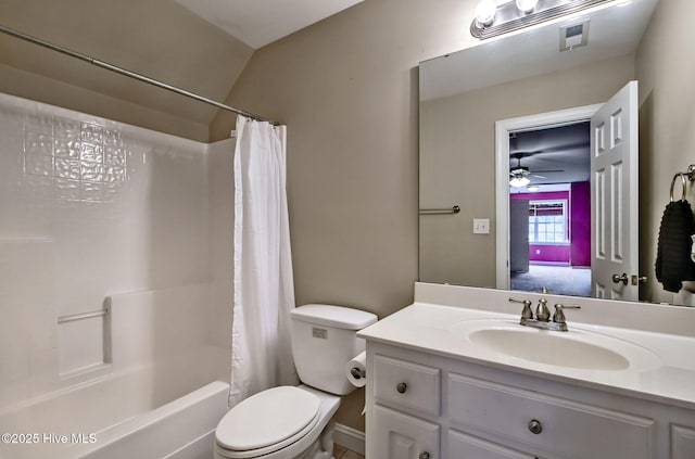 3509 Wales Pl N, Wilson, NC 27896 - bathroom with shower / tub combo, toilet, and vanity