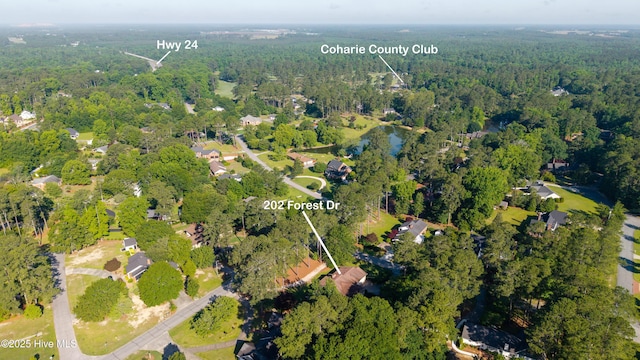 202 Forest Dr, Clinton, NC 28328 - aerial overview of property's location featuring a forest