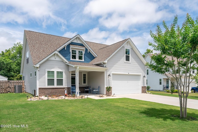 382 Sandy Brook Ct, Supply, NC 28462 - craftsman inspired home with central AC, brick siding, concrete driveway, a garage, and roof with shingles