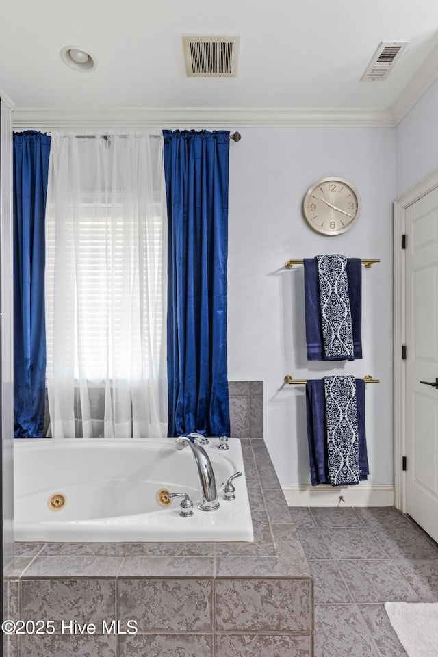 3108 Rivendell Pl, Wilmington, NC 28411 - full bathroom featuring a jetted tub and crown molding