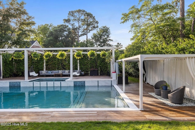 3108 Rivendell Pl, Wilmington, NC 28411 - swimming pool featuring an outdoor hangout area and a wooden deck