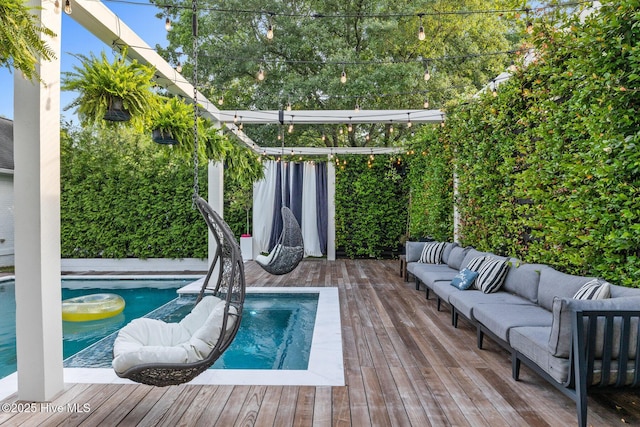 3108 Rivendell Pl, Wilmington, NC 28411 - view of pool featuring outdoor lounge area and a wooden deck