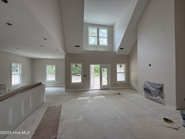 520 Harrow Dr, Carthage, NC 28327 - unfurnished living room featuring a towering ceiling