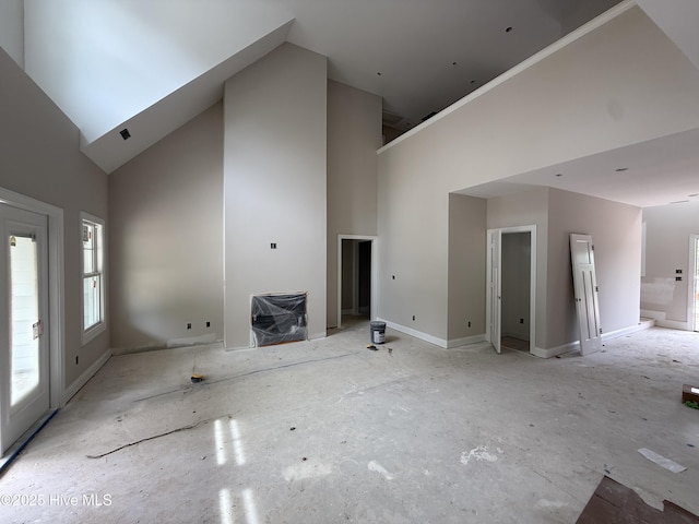 520 Harrow Dr, Carthage, NC 28327 - unfurnished living room with high vaulted ceiling