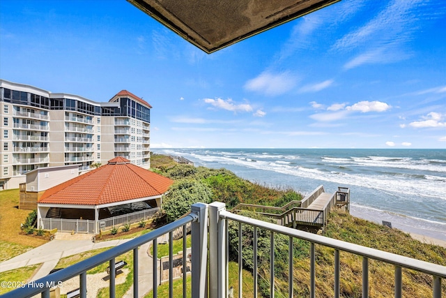 2000 New River Inlet Rd Unit 1208, North Topsail Beach, NC 28460 - balcony with view of water and beach