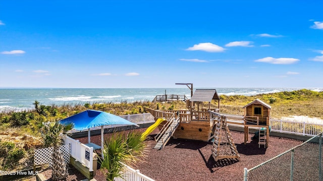 2000 New River Inlet Rd Unit 1208, North Topsail Beach, NC 28460 - view of jungle gym with a water view