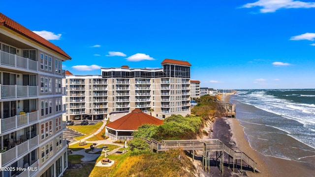 2000 New River Inlet Rd Unit 1208, North Topsail Beach, NC 28460 - view of apartment building / complex with view of water and beach