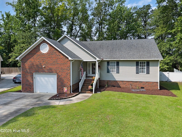 229 Trappers Trl, New Bern, NC 28560 - ranch-style home with driveway, roof with shingles, crawl space, and a garage