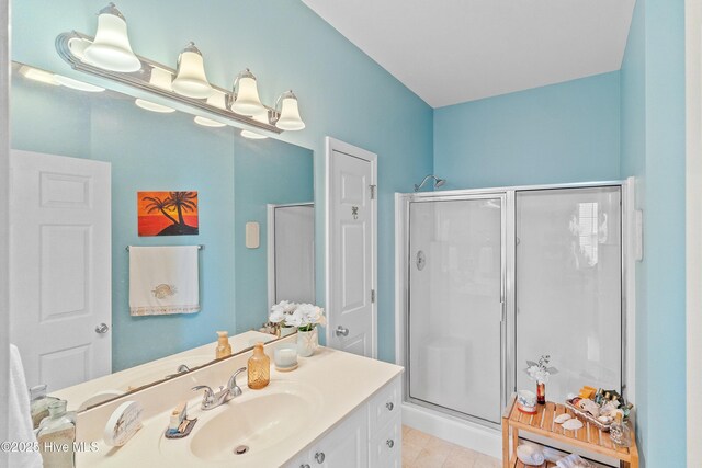 4256 Anderson Dr SE, Southport, NC 28461 - bathroom featuring vanity and a stall shower