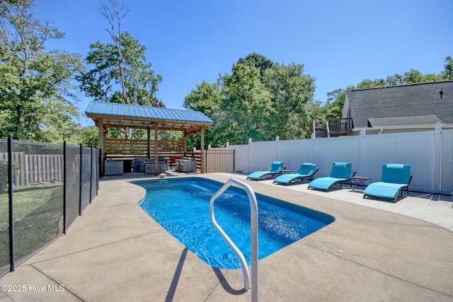 9116 Oak Ridge Plantation Dr, Calabash, NC 28467 - view of pool featuring a gazebo, a patio area, and a fenced backyard