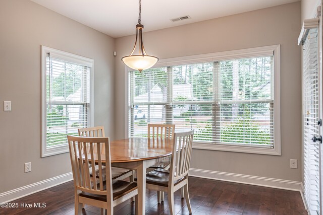255 Champions Ridge Dr, Southern Pines, NC 28387 - dining area featuring baseboards and dark wood-style floors
