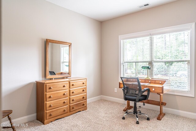 255 Champions Ridge Dr, Southern Pines, NC 28387 - home office featuring baseboards and light colored carpet