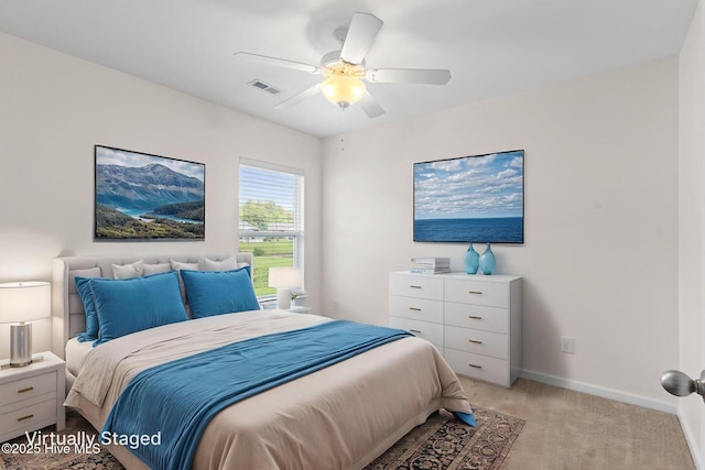 770 Heather Glen Ln, Calabash, NC 28467 - bedroom featuring light colored carpet, a ceiling fan, and baseboards