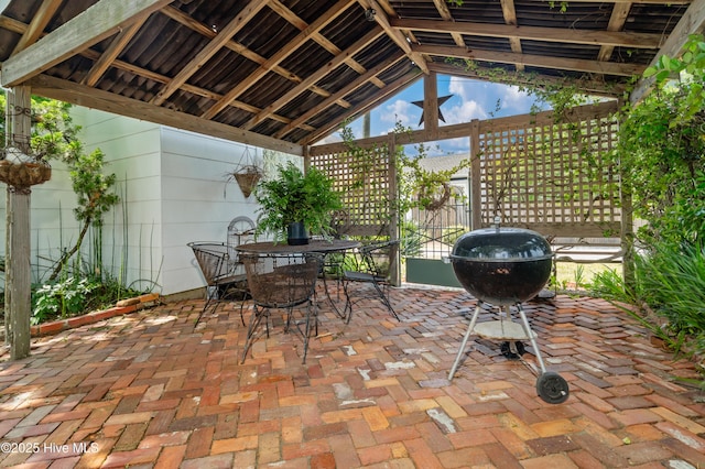 1402 Shepard St, Morehead City, NC 28557 - view of patio / terrace with a gazebo, a grill, and outdoor dining area