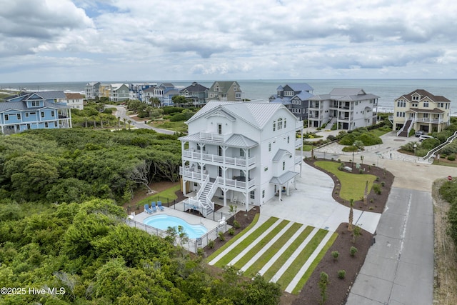 145 Oceanview Ln, North Topsail Beach, NC 28460 - aerial view of a pool and a large body of water