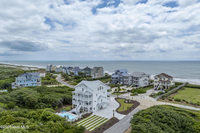 145 Oceanview Ln, North Topsail Beach, NC 28460 - bird's eye view of a nearby body of water and a pool area