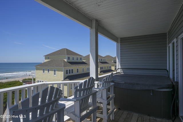 876-878 Villas Dr, North Topsail Beach, NC 28460 - balcony featuring view of water and beach