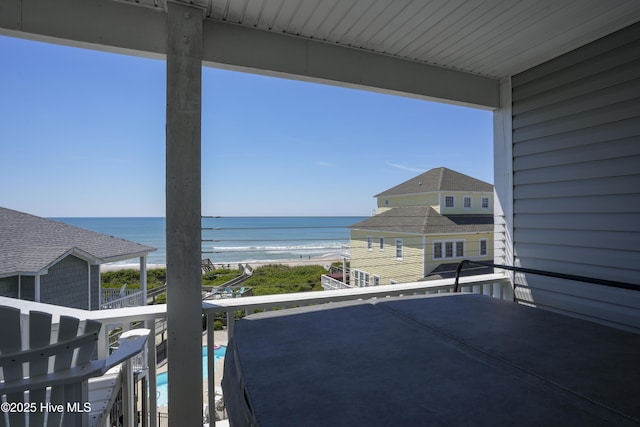 876-878 Villas Dr, North Topsail Beach, NC 28460 - balcony featuring view of water and beach