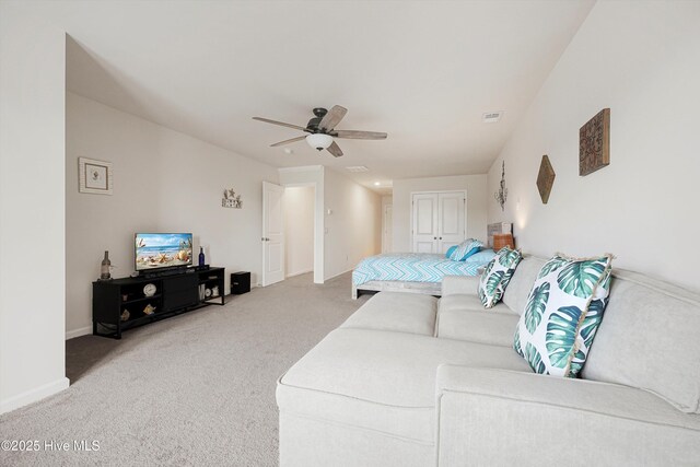 2106 Cass Lake Rd, Calabash, NC 28467 - carpeted bedroom with ceiling fan, baseboards, and a closet