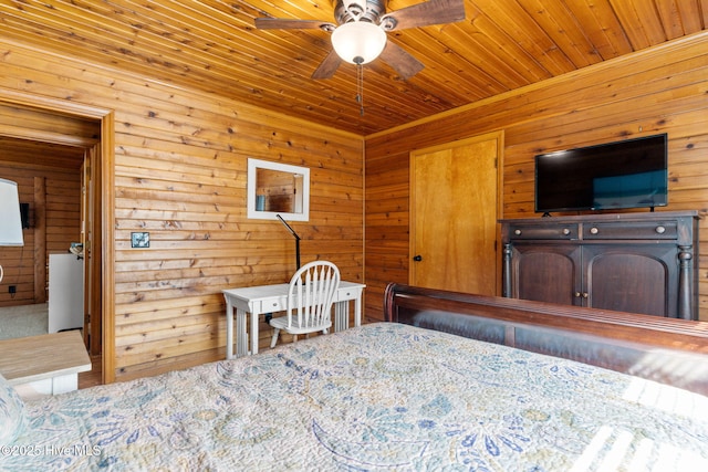 103 NE 17th St, Oak Island, NC 28465 - bedroom featuring wood walls and wood ceiling
