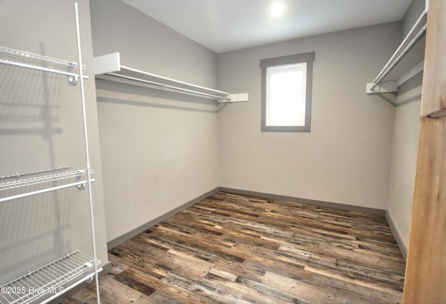 9265 W Lake Rd, Calabash, NC 28467 - walk in closet with dark wood-style flooring