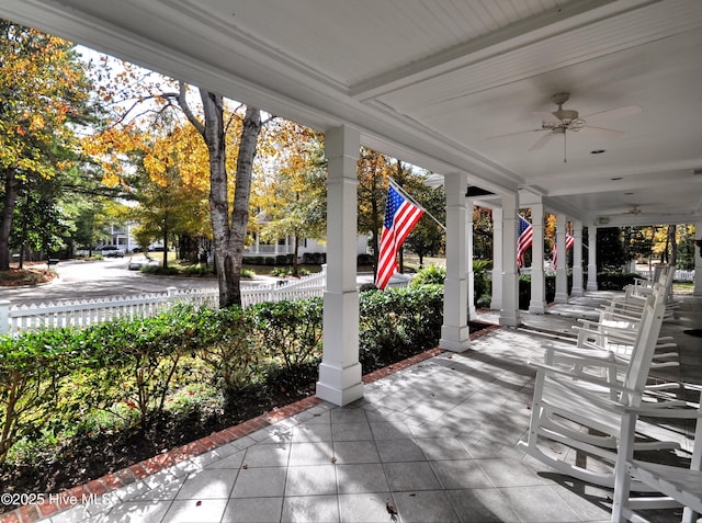 9265 W Lake Rd, Calabash, NC 28467 - porch with ceiling fan