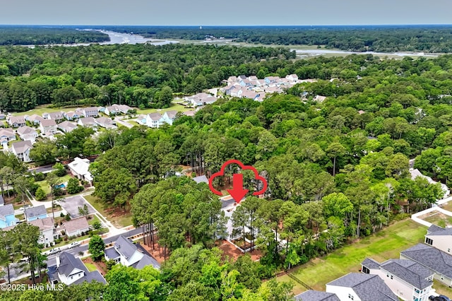 9265 W Lake Rd, Calabash, NC 28467 - aerial perspective of suburban area with a forest