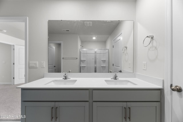 2023 Minnette Cir, New Bern, NC 28562 - full bath with double vanity and a shower stall