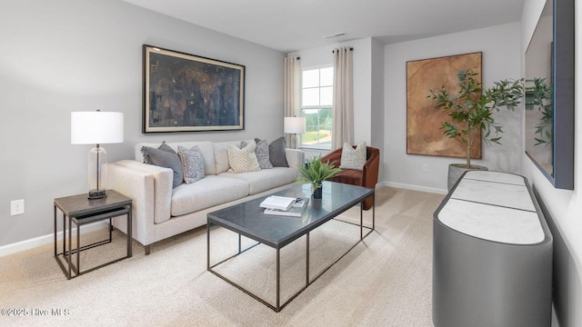 2031 Minnette Cir, New Bern, NC 28562 - living area with baseboards and light colored carpet