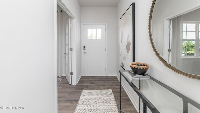 2031 Minnette Cir, New Bern, NC 28562 - doorway with dark wood finished floors and baseboards