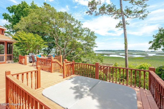 3399 Channelside Dr SW, Supply, NC 28462 - wooden deck featuring a water view
