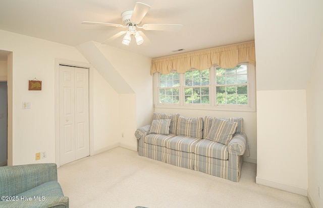 3399 Channelside Dr SW, Supply, NC 28462 - carpeted living area with ceiling fan and baseboards