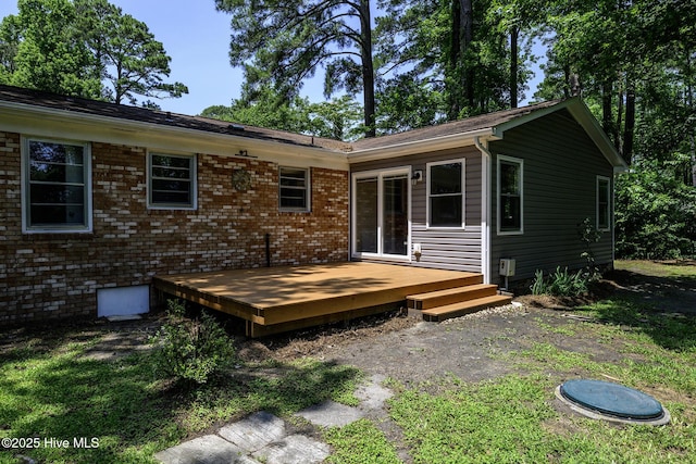429 Swiss Rd, New Bern, NC 28560 - back of house with a deck and brick siding