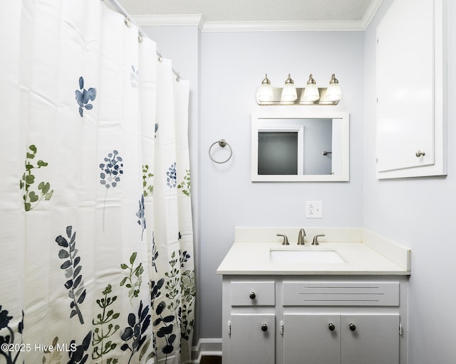 429 Swiss Rd, New Bern, NC 28560 - bathroom with vanity and ornamental molding