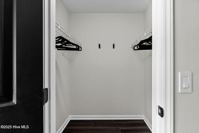 648 Cobblestone Dr, Wilmington, NC 28405 - walk in closet with dark wood-type flooring