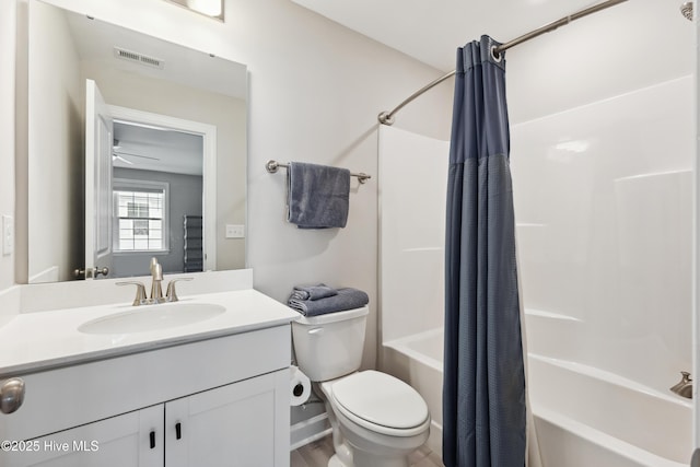 438 Sugar Cove Run, Wilmington, NC 28411 - bathroom with shower / tub combo with curtain, vanity, and toilet