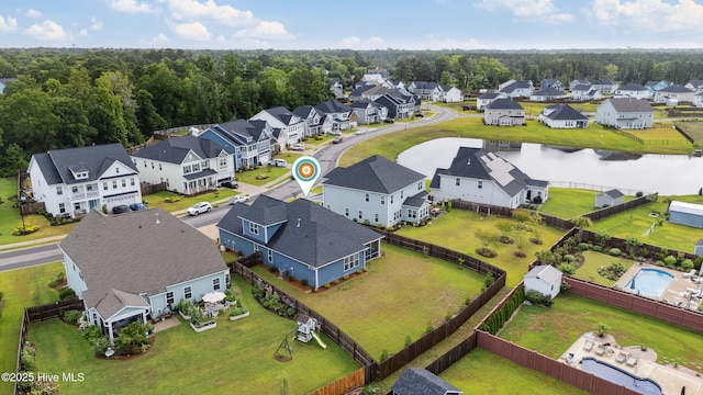 438 Sugar Cove Run, Wilmington, NC 28411 - aerial perspective of suburban area featuring a large body of water