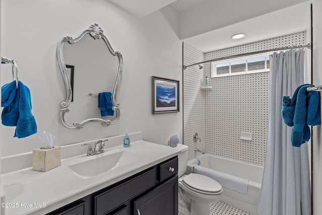2169 Whiskey Branch Dr, Wilmington, NC 28409 - full bathroom with vanity and shower / tub combo with curtain